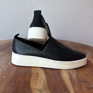 VINCE Black Slip-On Platform Sneakers, sz. 7.5